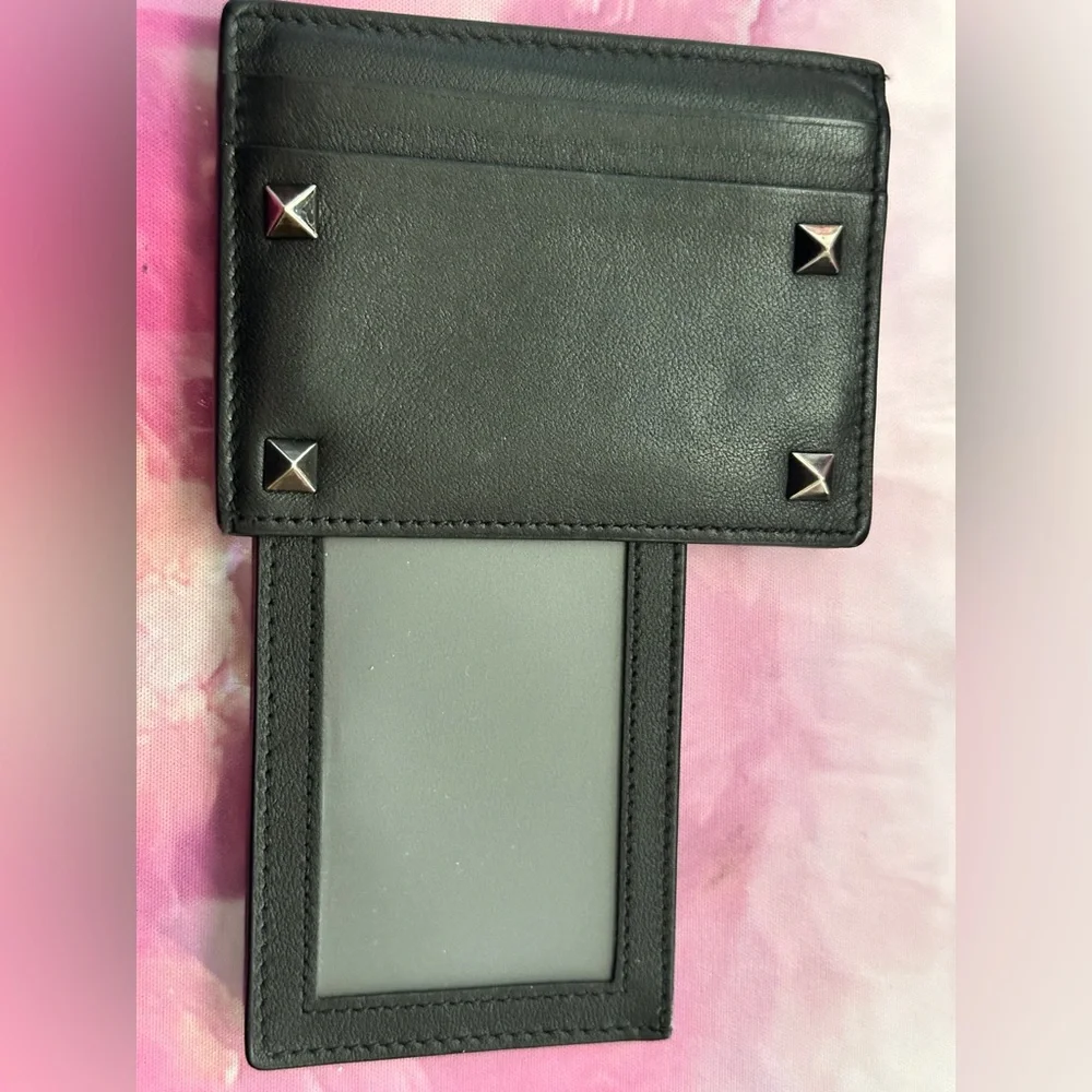 Valentino Garavani Black Studded Card Holder (EUC)